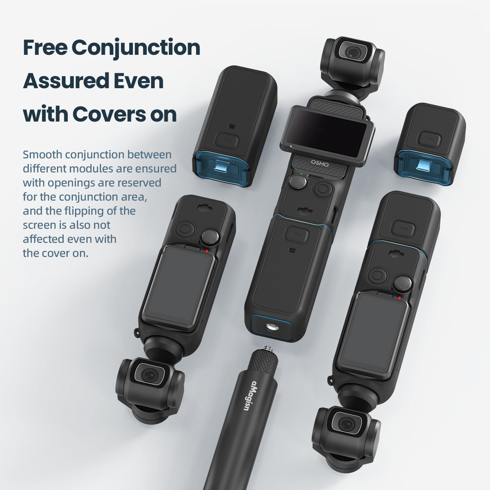 AMAGISN Silicone Protective Case for DJI Osmo Pocket 3 Action Camera Accessories Kit AMAGISN Silicone Protective Case for DJI Osmo Pocket 3 Action Camera Accessories Kit